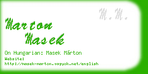 marton masek business card