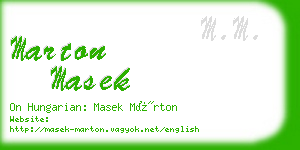 marton masek business card
